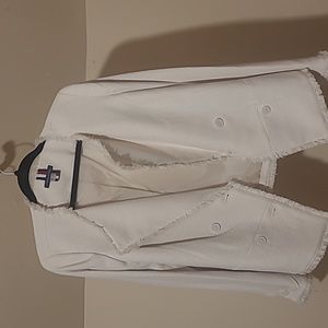Tommy Hilfiger sz 10 off white fringe blazer NWT